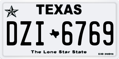 TX license plate DZI6769