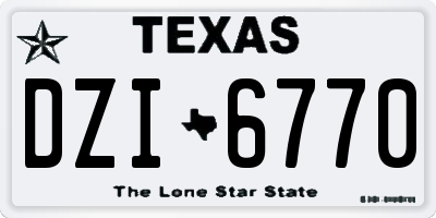 TX license plate DZI6770