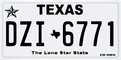 TX license plate DZI6771