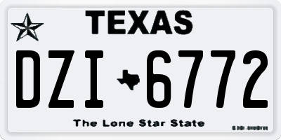 TX license plate DZI6772