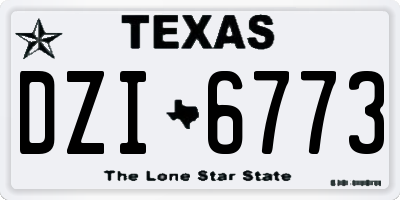 TX license plate DZI6773