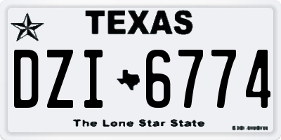 TX license plate DZI6774