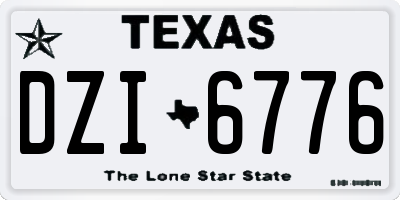 TX license plate DZI6776