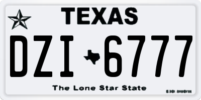 TX license plate DZI6777