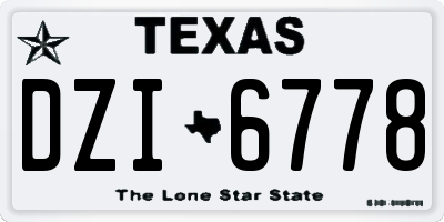 TX license plate DZI6778