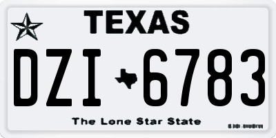 TX license plate DZI6783