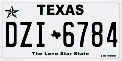 TX license plate DZI6784