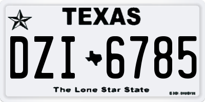 TX license plate DZI6785