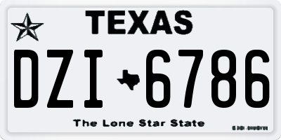 TX license plate DZI6786