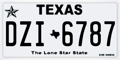 TX license plate DZI6787
