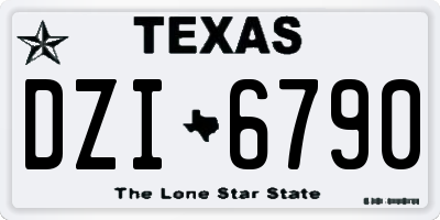 TX license plate DZI6790