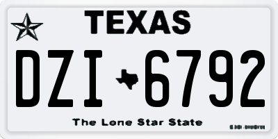 TX license plate DZI6792