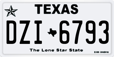 TX license plate DZI6793