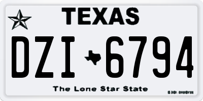 TX license plate DZI6794