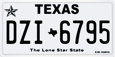 TX license plate DZI6795