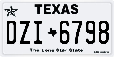 TX license plate DZI6798