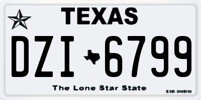 TX license plate DZI6799