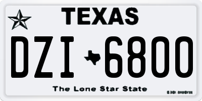 TX license plate DZI6800