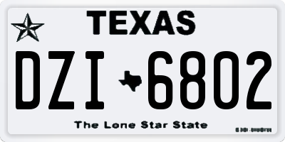 TX license plate DZI6802