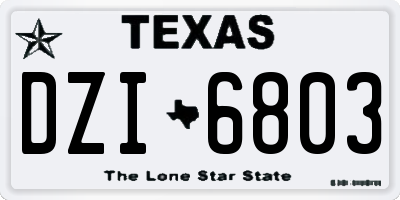 TX license plate DZI6803