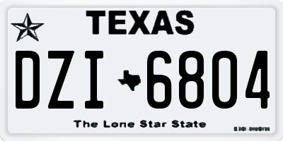 TX license plate DZI6804