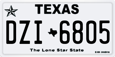TX license plate DZI6805