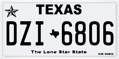 TX license plate DZI6806