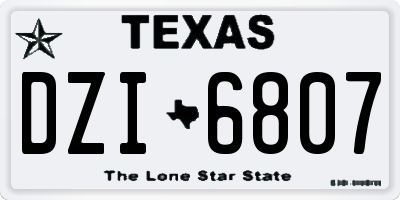 TX license plate DZI6807