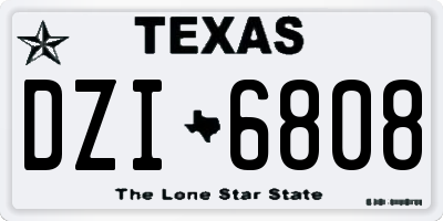 TX license plate DZI6808