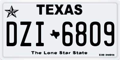 TX license plate DZI6809