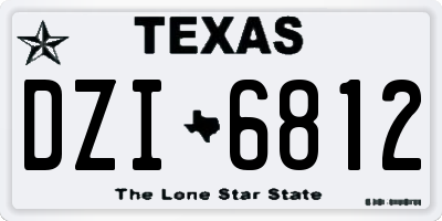 TX license plate DZI6812