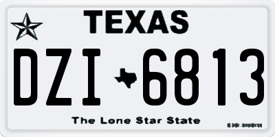 TX license plate DZI6813