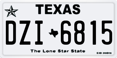 TX license plate DZI6815