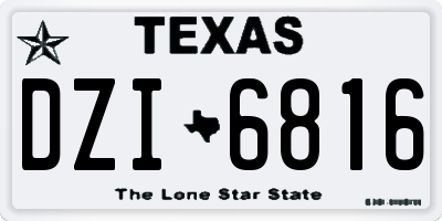 TX license plate DZI6816