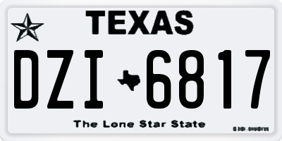 TX license plate DZI6817