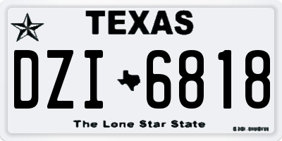 TX license plate DZI6818