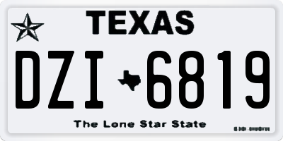 TX license plate DZI6819
