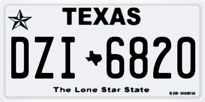 TX license plate DZI6820