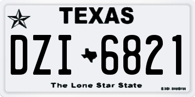 TX license plate DZI6821