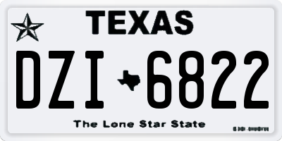 TX license plate DZI6822