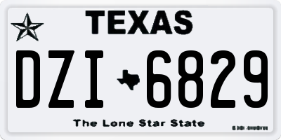 TX license plate DZI6829