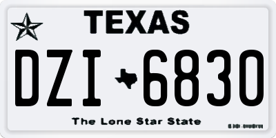 TX license plate DZI6830