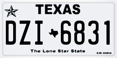 TX license plate DZI6831