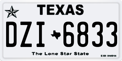 TX license plate DZI6833