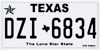 TX license plate DZI6834