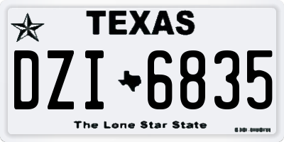 TX license plate DZI6835