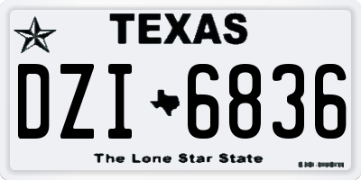 TX license plate DZI6836