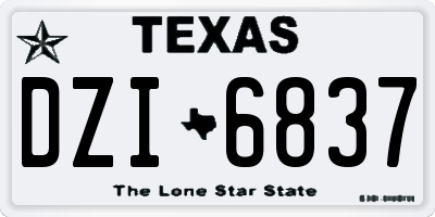 TX license plate DZI6837
