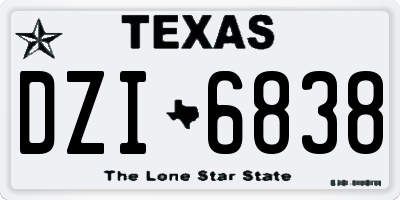 TX license plate DZI6838