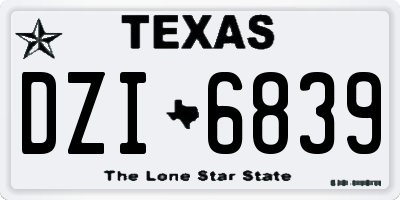 TX license plate DZI6839
